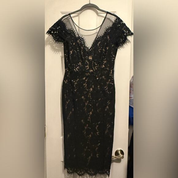 ♠️ Cocktail Dress : Rene Ruiz Collection Black Lace Size 6 Party Luxury Designer - Picture 3 of 4